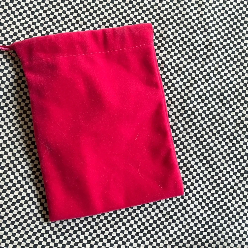 Pinko Small Velvet Drawstring Pouch in Deep Pink